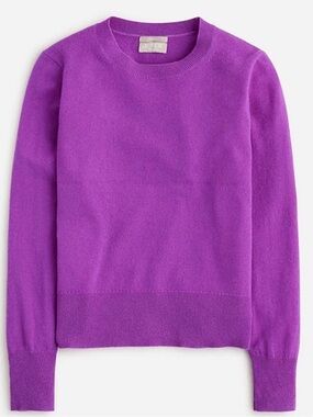 J. CREW 100% cashmere classic-fit crewneck sweater bright purple XS🚨READ NOTES🚨